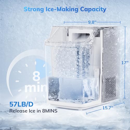 Aeocky ICES1-STAINLESS-2 57Lb/D Aeocky Nugget Ice Maker thumb #3