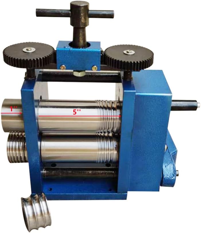 HYYKJ-US Rolling Mill 3'' Manual Combination Rolling Mill Machine DIY Jewelry Making Presser Roller Gear Ratio 1:4 Hand Crank Jewelers Jewelry Craft Press Tool