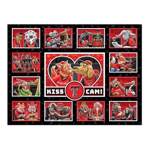 Image of YouTheFan NCAA Texas Tech Red Raiders inchKiss Cam inch 500 Puzzle | 500 Pieces, 15 inch X 20 inch Size, Original Artwork, Humorous Illustrations, Officially Licensed, Fun Fan Gift