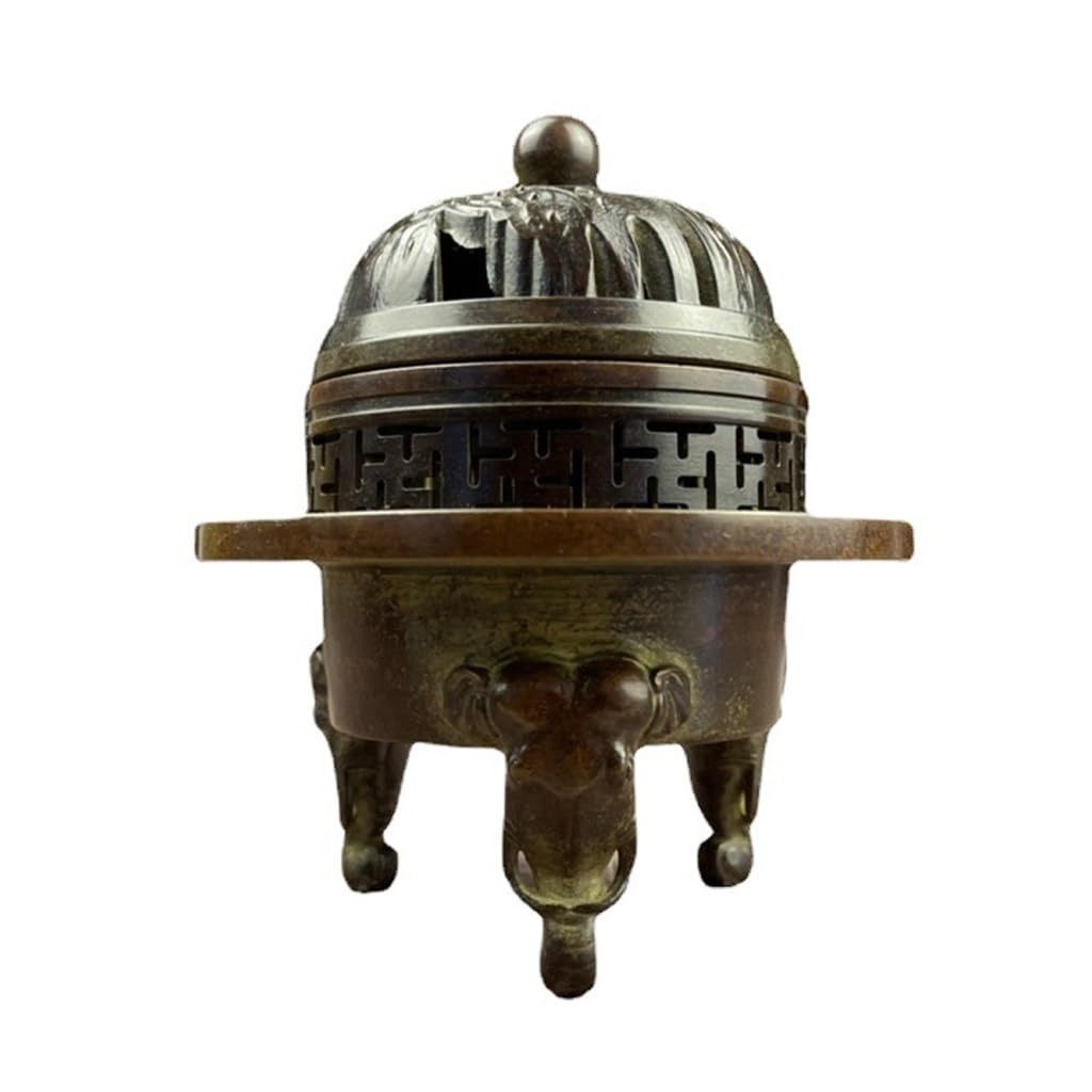Incense Holder Base Copper Incense Burner Ornament Retro Buddhist Hall