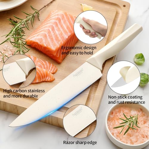 Image of Premium Quality 8-Piece Knife Set with Block, Lightweight and Strong, Ergonomic Handles for Home,Dishwasher Safe