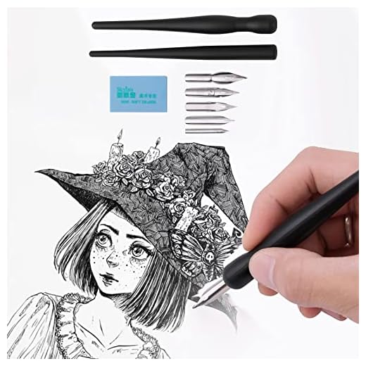 ZLXFT Juego de Bolígrafos de Cómic,Pluma de Caligrafía Plumilla Plumillas Dibujo,Plumillas Dibujo Manga,Manga Pen,Plumillas Caligrafia,Bolígrafos de caligrafía Bolígrafo de dibujo para principiantes