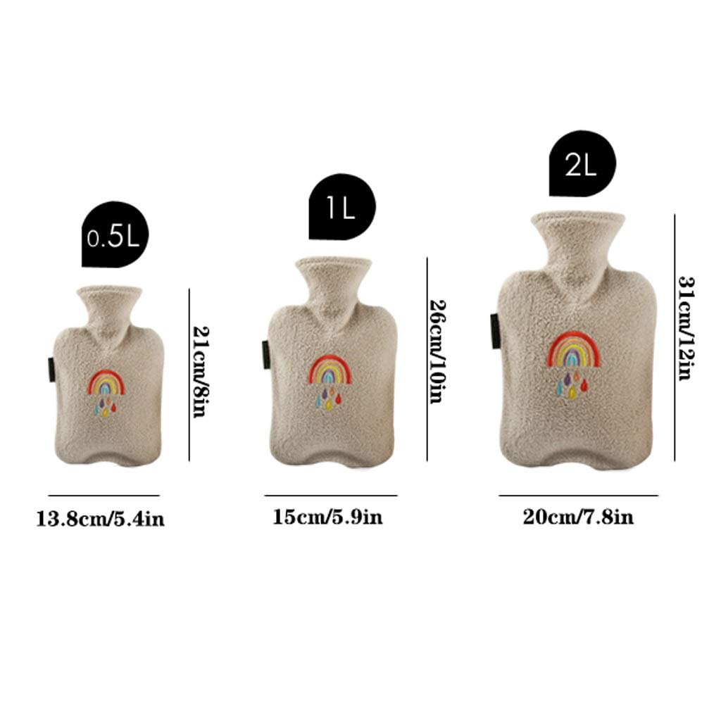 bolsa de agua caliente Botellas de agua caliente Botella de agua caliente con cubierta de forro polar suave Bolsa de agua caliente Botella de agua caliente portátil reutilizable Ideal for aliviar el d