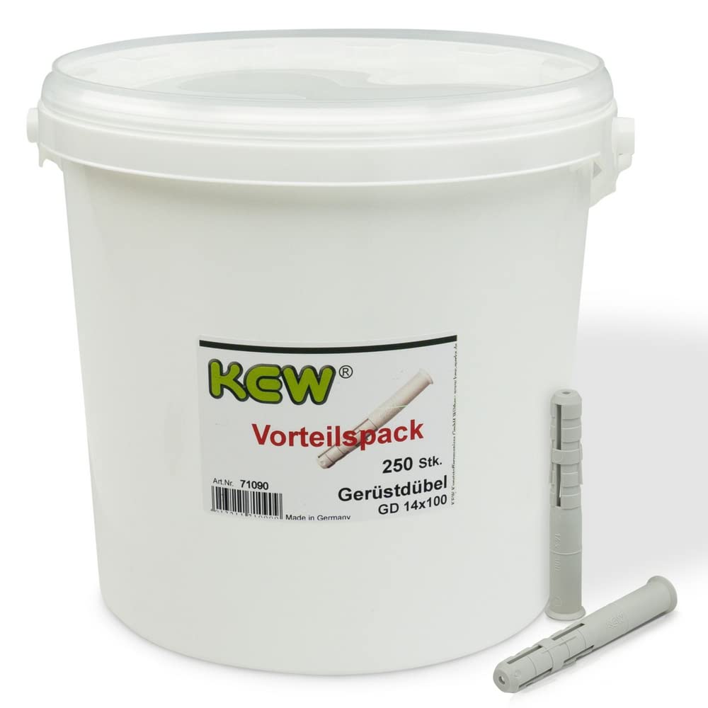 KEW 250x Gerüst-Dübel GD - Langschaftspreizdübel - mit Drehsicherung - für Beton, Stein, etc. - 14x100 mm - 250er-Set