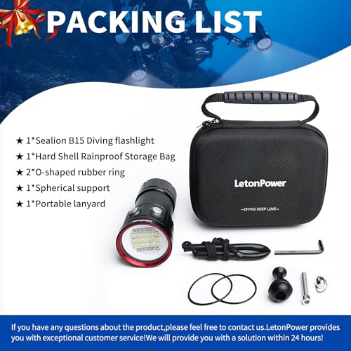 Image of B15 Dive Light Underwater Flashlight 8000Lumens Underwater Video Lights 80m Scuba Dive Light Diving Flashlight for Under Water Sports,Underwater Video Shooting and Photography