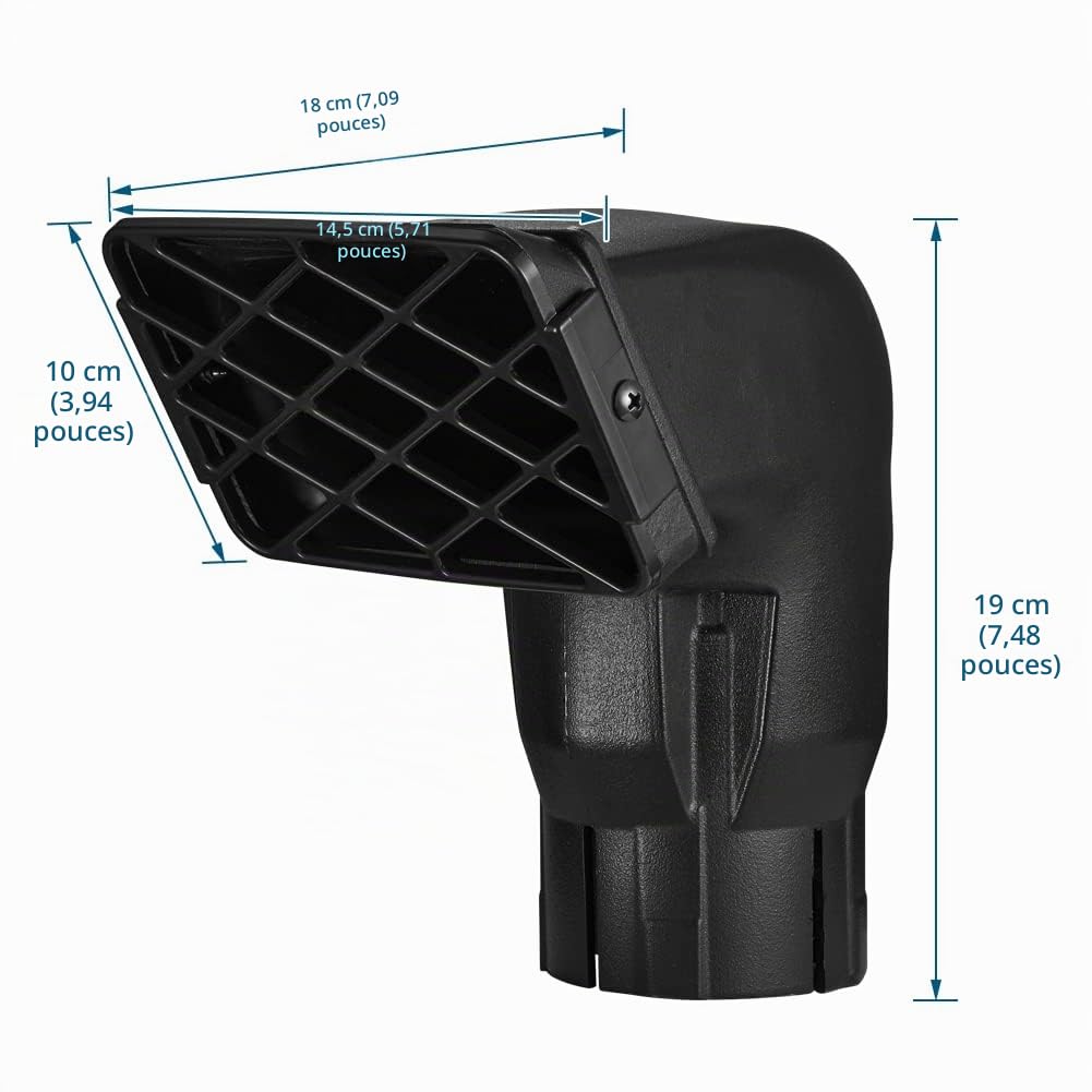 Blueshyhall Snorkel Auto, Tête de Filtre d'Admission d'Air Offroad, Tuyau d'Admission, Filtre à Air pour Snorkel, Collecteur de Poussière Auto (76mm)