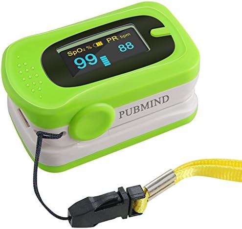PUBMIND Pulse Oximeter Fingertip Oxygen Finger Monitor Blood Spo2 Saturation Levels Meter with Alarm and Plethysmograph