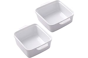 Stoneware 5" Square Baking Dish - Ceramic Baking Pan Set - Kitchen Essentials and Bakeware