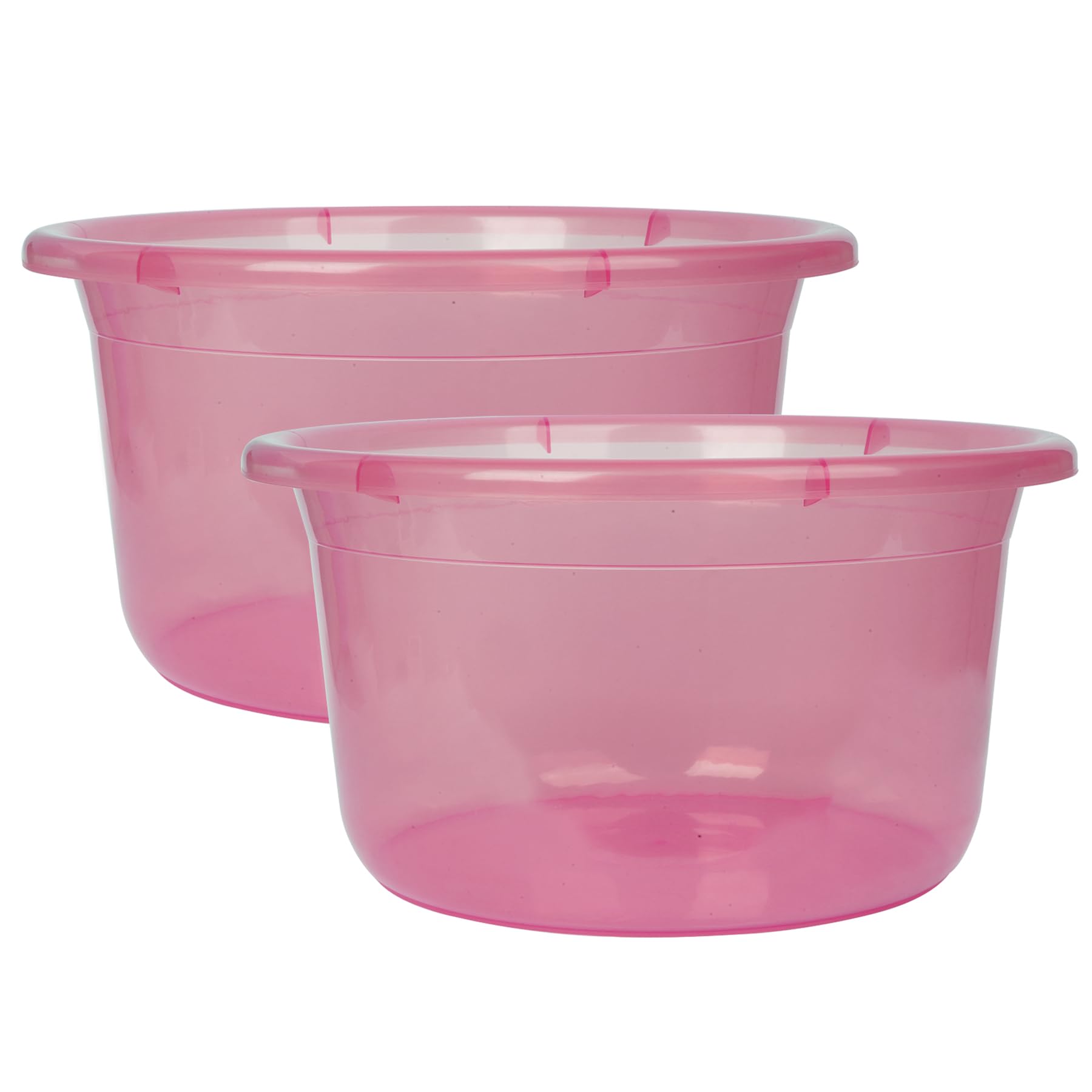 Kuber Industries Durable Deep Bath Tub|Versatile Short Livestock Feeding Pan| Plastic Utility Gaint Basin for Baby Bathing,Washing Clothes,26 Litre,Pack of 2 (Pink)