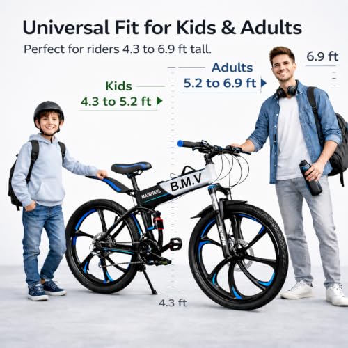 Image of X6 Series 21-Speed Gear Cycle for Men | Foldable 26-Inch Bicycle with Alloy 6-Spoke Mac Wheels, Dual Disc Brakes & Dual Suspension | City & Off-Road MTB Bike (Black 6 Spoke)