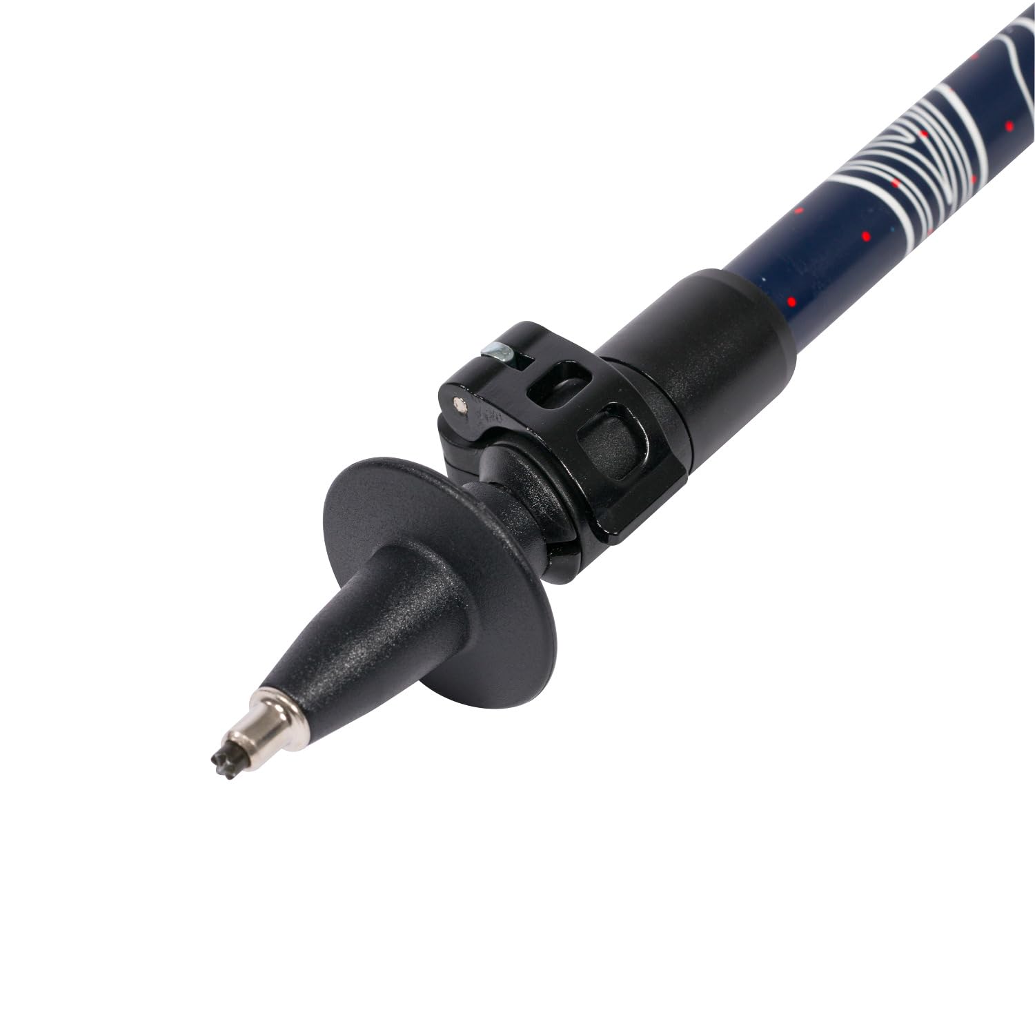 Sport-Thieme Nordic Walking Stöcke Lock Up Pro | Carbon | Verstellbare Stocklänge 100-135 cm | Korkgriff | Herausnehmbare Handschlaufe | Für Fitnesssportler | Weiß-Blau
