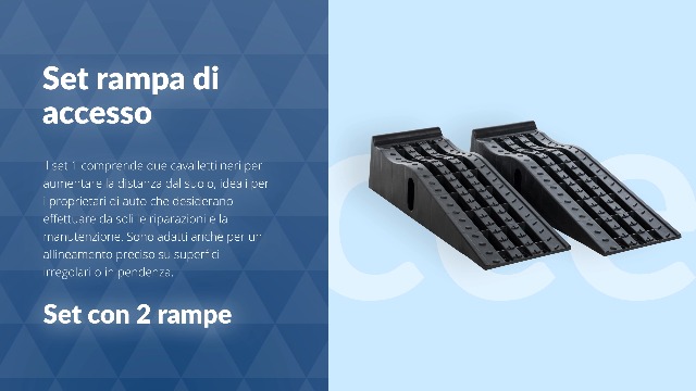 CLP Set Rampe Per Auto - Antiscivolo, Per Riparazioni, Con Cunei Sicurezza - Foto 7