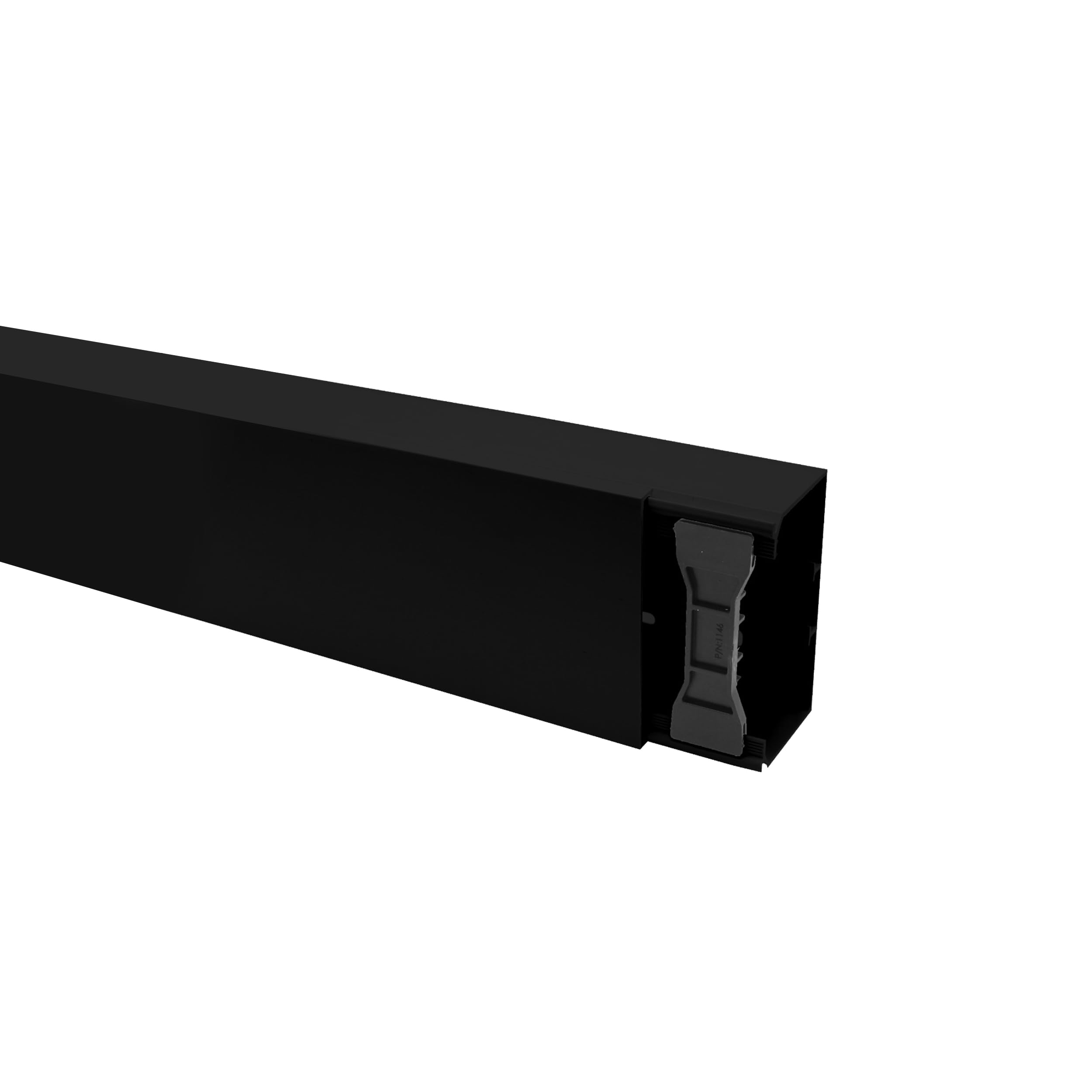 KOMIB 110 x 60 mm Kabelkanal /4 Farben/Kabelschacht / (mit Montagelochung im Boden) / je Stange 2 Meter (Schwarz, 2 x 2M = 4m)