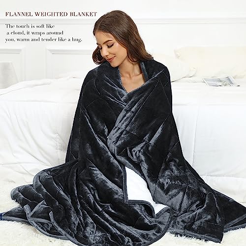 Alomidds Weighted Blanket Queen Size 15lbs 60x80 inches,Soft Plush Fleece Throw Weighted Blankets with Cozy Snuggle Warm Sherpa,Ultra Fuzzy Heavy Blanket Microfiberfor Sofa Bed and Calming, Dark Grey - Image 4