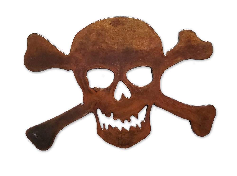 Skull And Crossbones Magnet. Stone tumbled. DESIGNED AND MANUFACTURED IN THE USA.