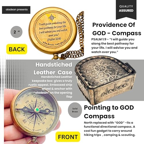 Brújula grabada Divine Path - Inspiracional con cita Salmo 32:8 - Regalo religioso para hombres y mujeres miniatura 4