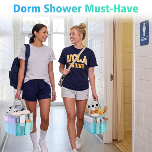 Image of EUDELE Mesh Shower Caddy Portable, 8-Pocket Large Capacity, Quick Dry, Easy Clean, for Beach, Swimming, Gym, Travel