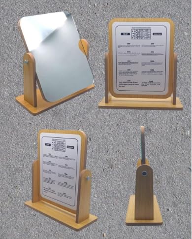 Wooden Tabletop Mirror 360 Degree Portable Adjustable Table Desk Mirror for Optical Shop with Reading Chart-picture-49