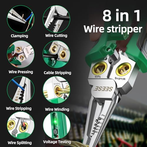 SEESE 8-in-1 Wire Stripper Pliers