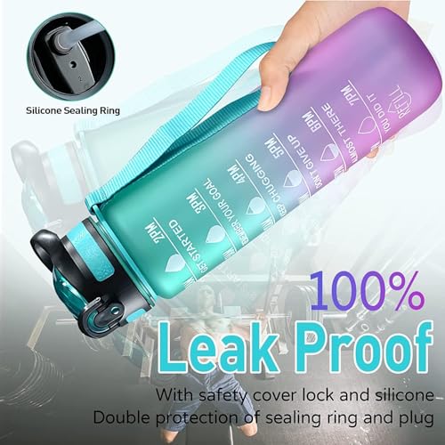 Image of Water Bottles Sipper Bottle For Adults, Kids,Unbreakable Motivational Water Bottle Time Mark Sipper With Straw & Time For Gym Office School Home Water Bottle for Kids