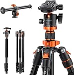 Camera Tripod 78"/200cm, K&F Concept DSLR Tripods Overhead Aluminum Lightweight Tripod Monopod with Extension Arm Ball Head, Loading Up to 22lbs/10kg