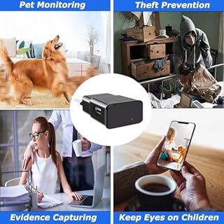 FARONG Mini Telecamera Spia Nascosta, 1080P USB Mini Cameras Caricatore Nascosto Telecamera WiFi Telecamera di Sorveglianza Interna Senza Fili con Rilevamento del Movimento
