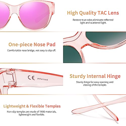 Image of GEGURI Polarized Sunglasses Fit Over Glasses for Men Women, Oversized Square Sun Glasses UV400 Protection Shades