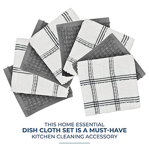DAN-RIVER-Kitchen-Wash-Cloths-for-Dishes-Pack-of-8-12×12-Inches-Super-Soft-Highly-Absorbent-Quick-Dry-Smell-Free-Rags-Kitchen-Towels-and-Dishcloths-Sets-for-Cleaning-Grey DAN RIVER Kitchen Wash Cloths for Dishes Pack of 8 12×12 Inches Super Soft Highly Absorbent Quick Dry Smell Free Rags Kitchen Towels and Dishcloths Sets for Cleaning Grey