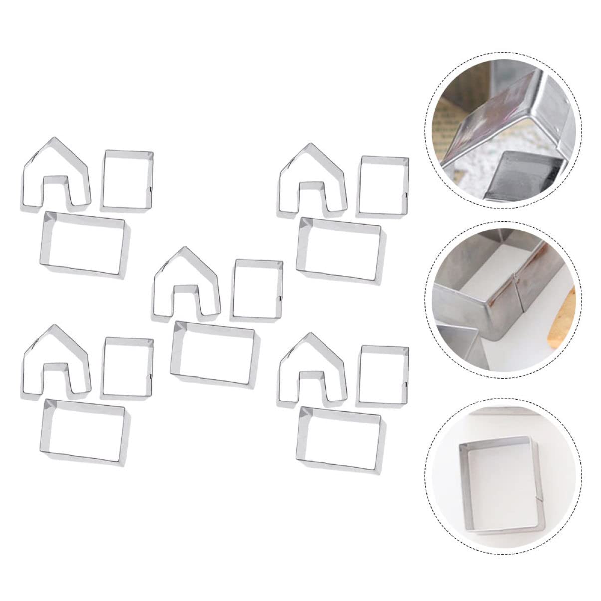 ABOOFAN Emporte-pièce en Acier Inoxydable 15 Pcs Forme Maison Biscuit de Noël, 5 Sets Moule à Biscuits Créatif et Mini pour Pâtisserie DIY et Décoration de Fête
