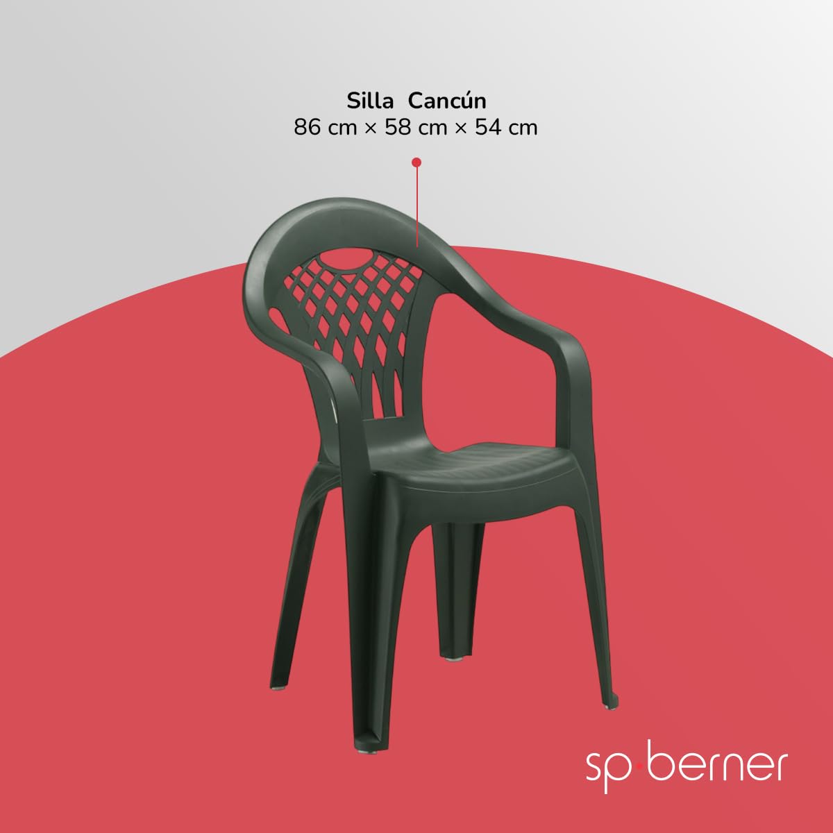 SP Berner SHAF - Pack 6 Sillas de Jardín Apilables - Exterior Terraza o Eventos - Plástico Reciclado Resistente UV - Fabricadas en España - Modelo Cancún - Wengué