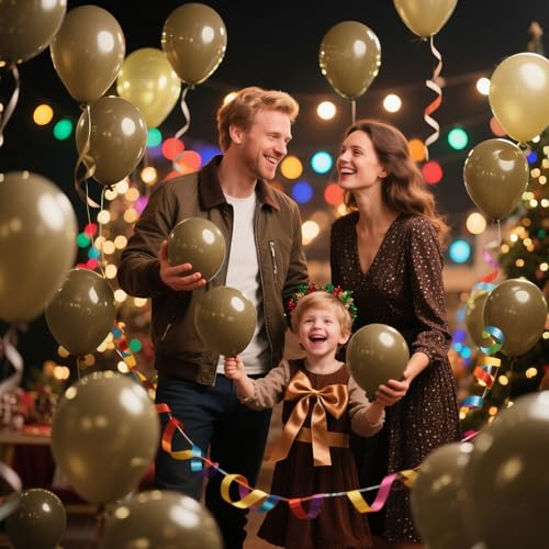 Image of 200pcs Brown Balloons 5 Inch, Small Mini Latex Balloons for Party Birthday Baby Shower Anniversary Festival Arch Garland Decoration