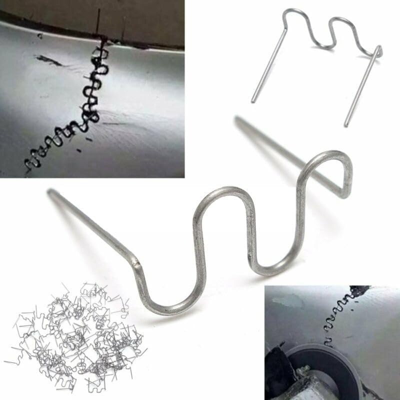 400 Pcs 0.6 mm Stainless Steel Wave Hot Staples for Plastic Welder Repair Tool, Precut Shape for Automotive Bumper Crack Fix, Gray