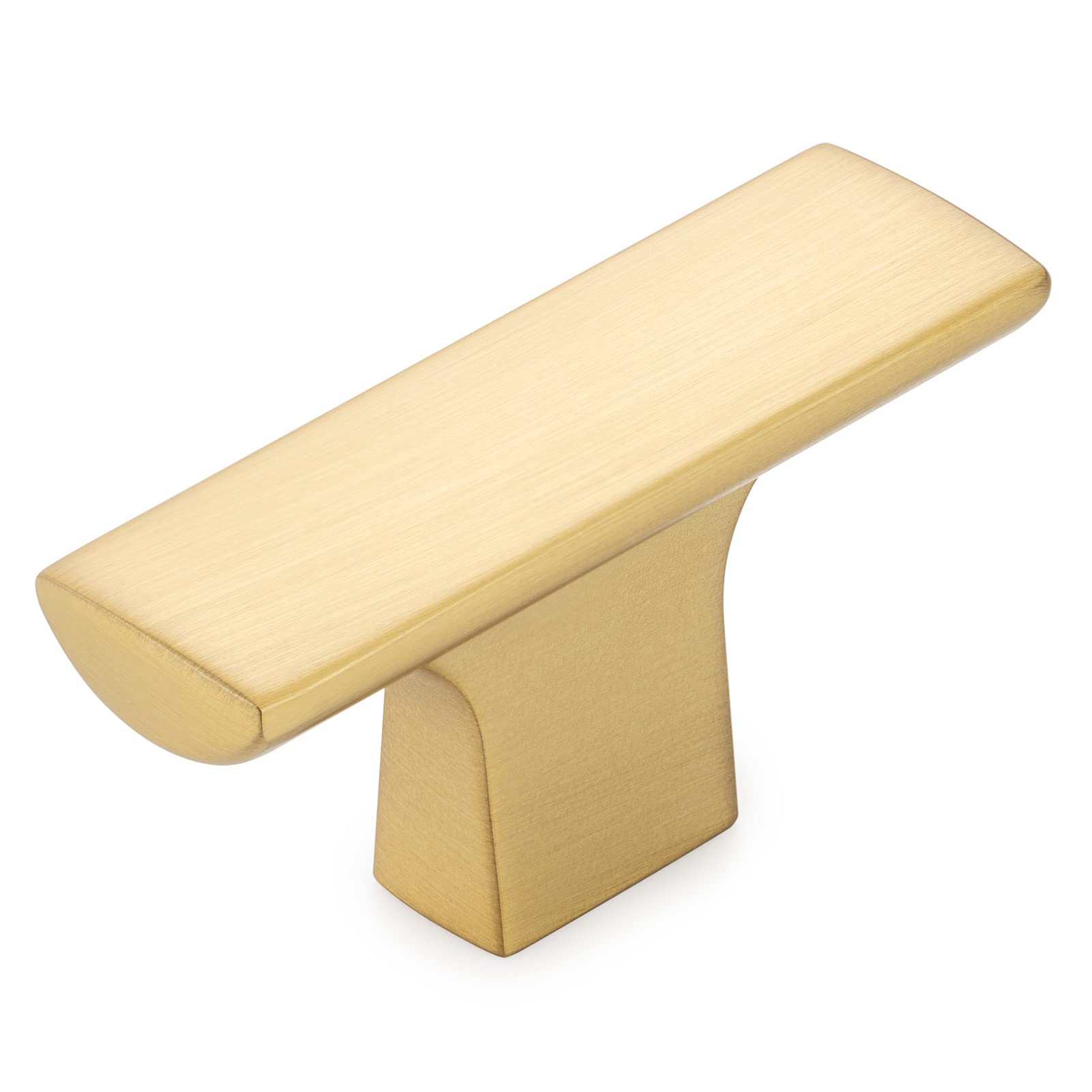 KOOFIZO 10-Pack Cabinet Knob - Brushed Gold Pull Handle (50mm / 2 Inch), K21 Solid Hardware for Kitchen Cupboard Door, Bedroom Dresser Drawer,