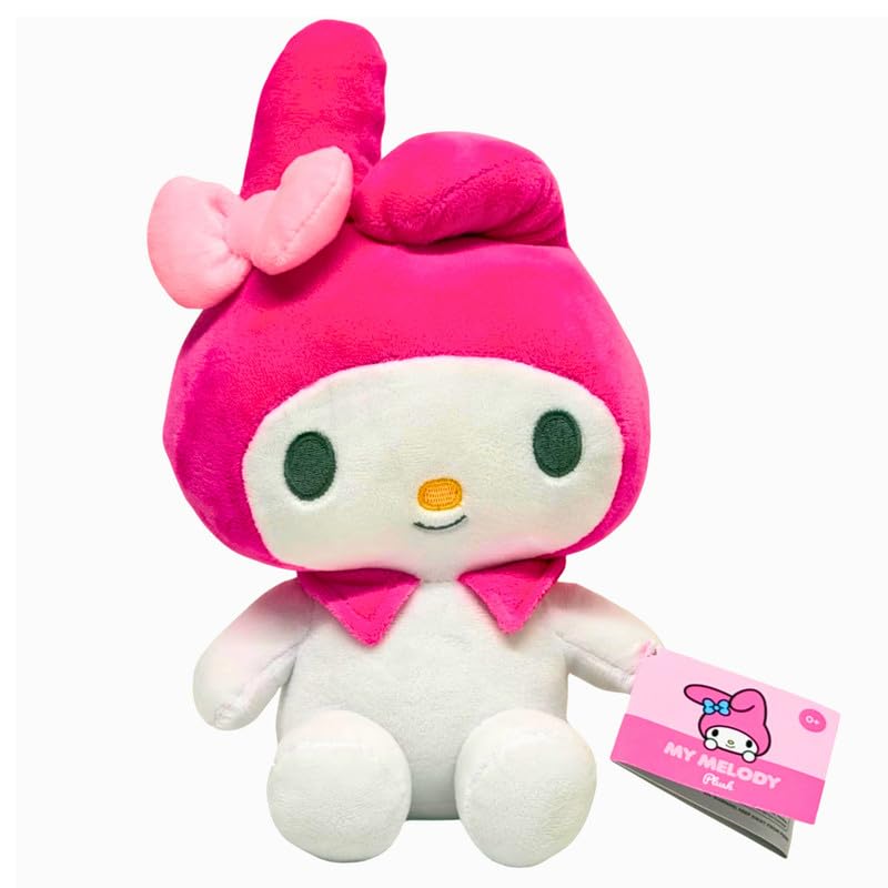 Hello Kitty Friends My Melody Plush Toy 22cm, Soft Bunny Teddy, Cute Stuffed Animal for Kids, Collectors & Hello Kitty Fans, Gift for Girls, Ages 4+