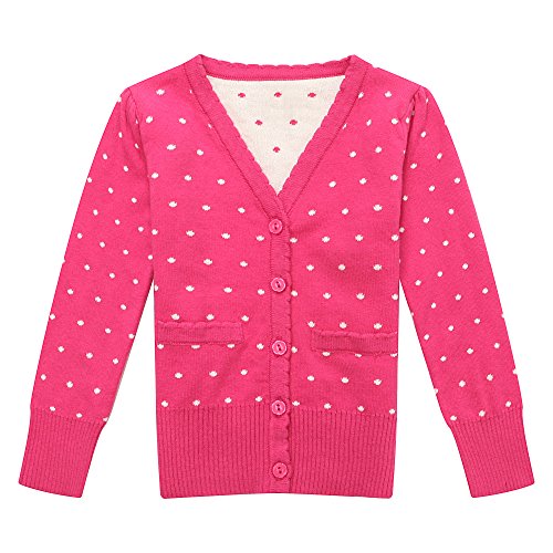 Richie House Little Girls' Cardigan Sweater with Matching Buttons Size 12M-4 RH0842 - Main Image