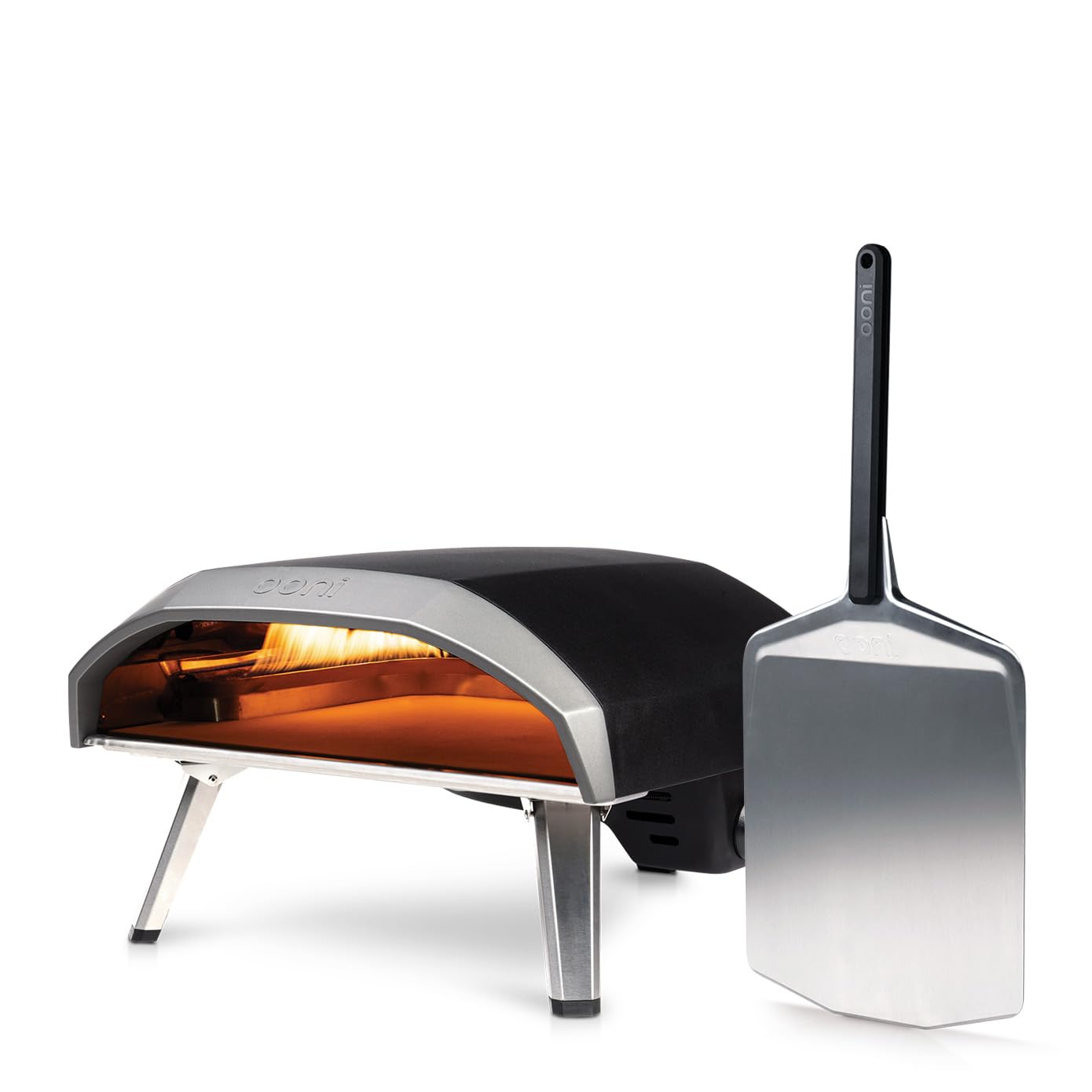 Ooni Koda 16 Pizzaofen Bundle – Gasbetriebener Outdoor-Ofen mit 35 cm Pizzaschaufel aus Aluminium – Großer 40 cm Pizzastein – 50 mbar Gasdruck – Profi Gas-Pizzaofen für Draußen