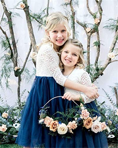 Image of Topmaker Flower Girl Dress for Toddler Baby Girls,Lace Tulle Dress for Wedding,Birthday Party,Photoshoot,Special Occasion