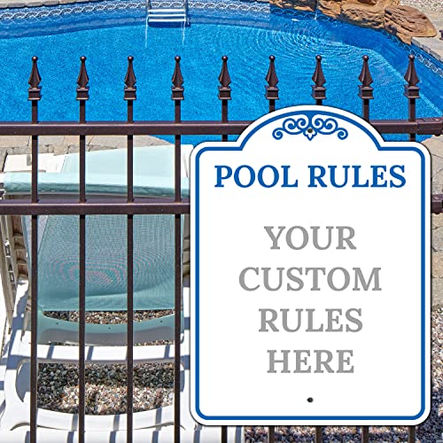 Señal Personalizada de Reglas para Piscina 18x24 miniatura 6