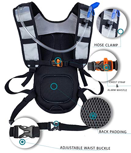 Hydration Backpack Pack with 2l Water Bladder - Camelback for Kids Men & Women - Running Hiking Cycling
