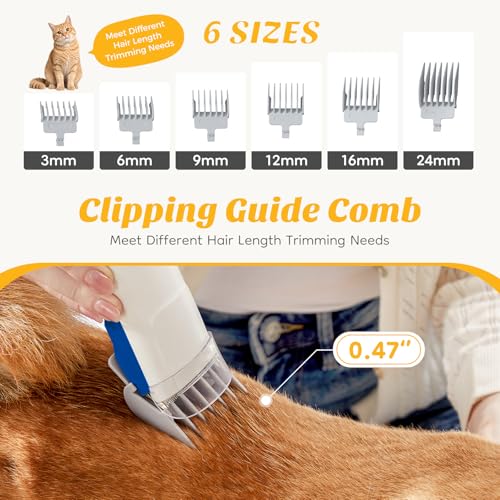 Image of NEWBULIG Pet Grooming Vacuum Kit, 2.5L Dust Cup, 3 Suction Modes and 5 Groomer Tools, Dog Clippers with Cordless Low Noise for Cats, Dogs Other Animals Hair Trimmer