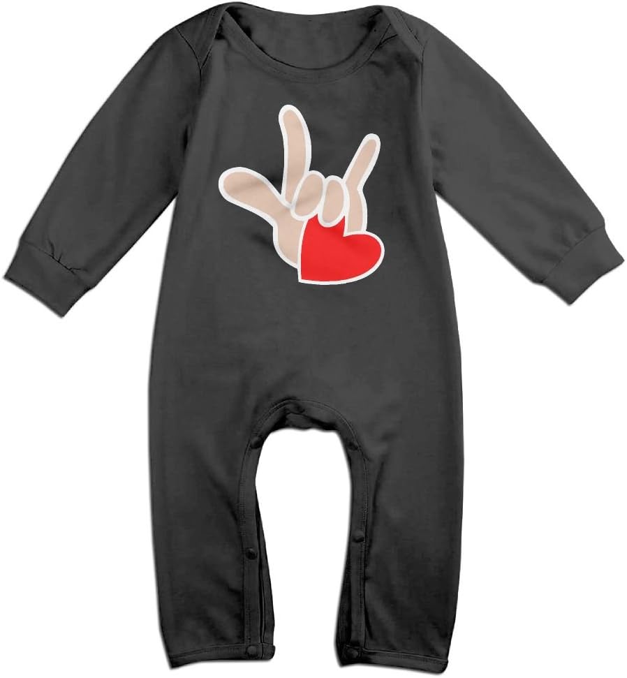 Baby ASL American Sign Language I Love You Lightweight Long Sleeve Onesie