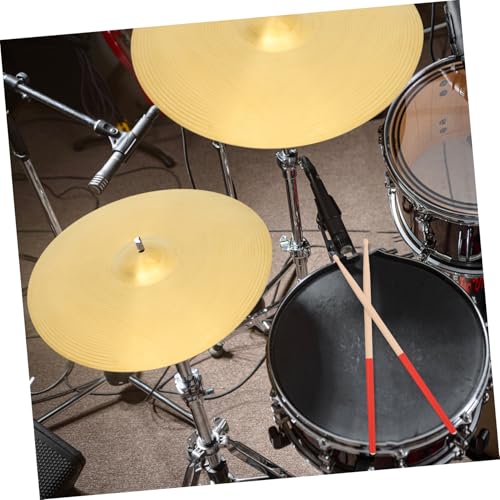 Juego de baquetas no deslizantes de madera Toddmomy con 19 cepillos de nailon, mango de goma roja, cepillos metálicos para batería y bolsa de almacenamiento para jóvenes bateristas, instrumentos de percusión acústica y jazz miniatura 4