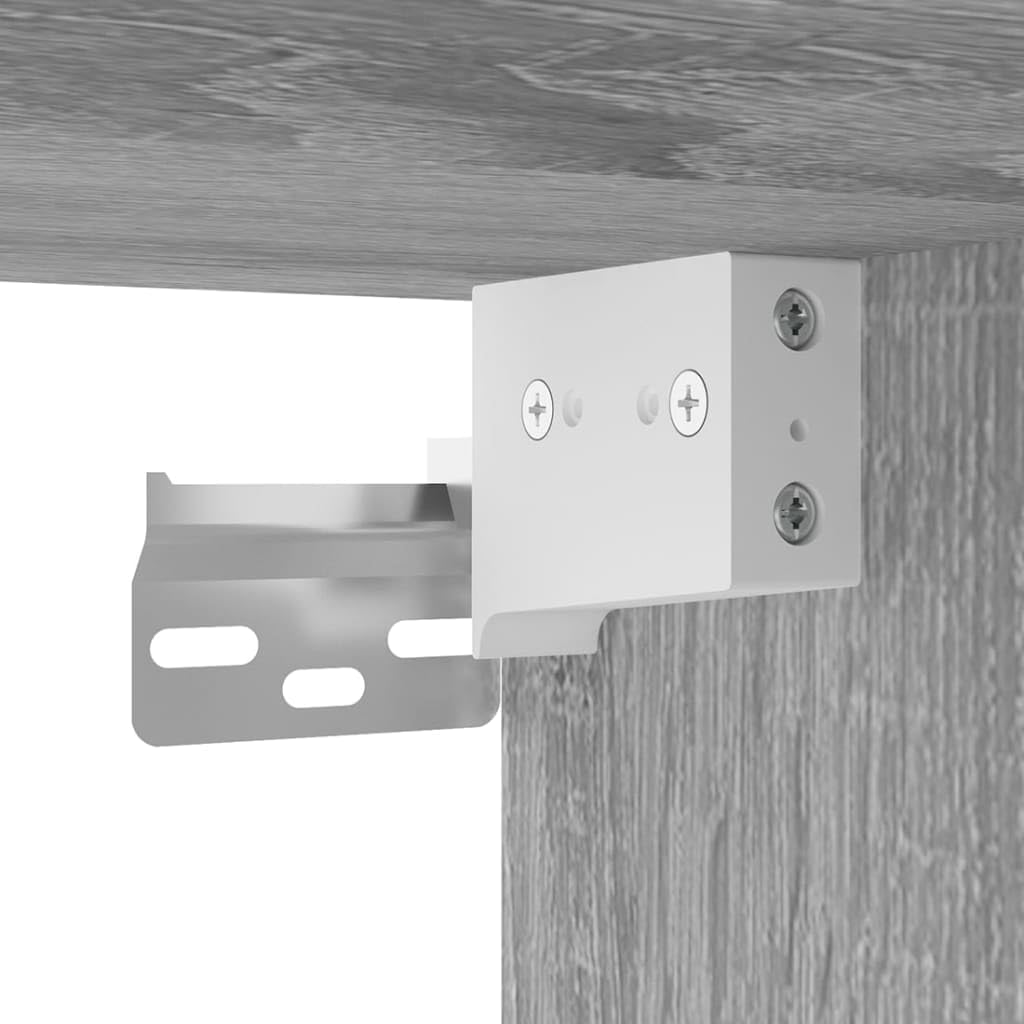 Set di 2 mobili da parete per TV, grigio Sonoma, mobile TV sospeso, in legno, moderno, per soggiorno, 57 x 34,5 x 40 cm