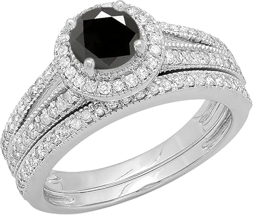 CharmingCreation-214-Ct-Round-Cut-Black-Diamond-For-Womens-Wedding-Bridal-Set-Ring-14K-White-Gold-Plated-925-Sterling-Silver