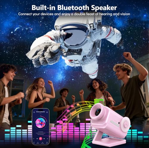 Image of Rossetta 3D Projector with 60 Scenes, Galaxy Star Projector for Room Decor | Bluetooth Speaker, 1H /2H Timer & Remote, Night Light for Bedroom, Party, Christmas & Birthday Gifts for Adults, Girls, Boys