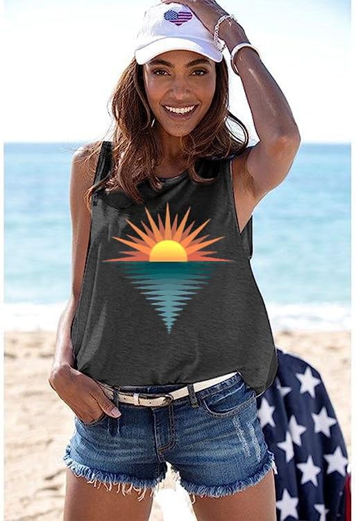 Summer Beach Graphic Tees for Women Sun Salt Sand Shirts Palm Tree Sunset Casual Vacation Tops - Image 5