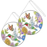Zynphancer アクリルペイントアート 夏柄壁飾り – 屋内吊り下げ装飾 玄関パティオ対応 耐久性あり プレゼントに最適 (14.7X14.7cm,示されているように 1)
