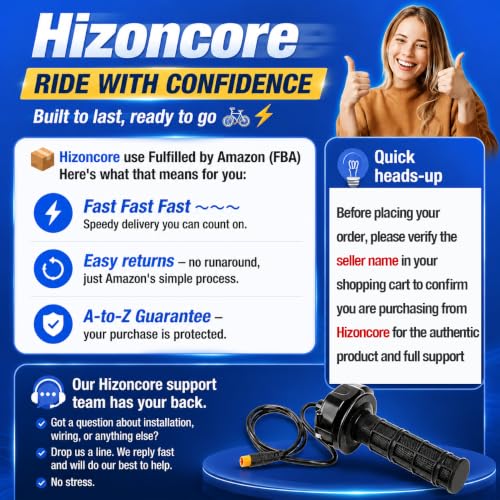 Image of Ebike Full Twist Throttle for Macfox, 3 Pin Surron Style Throttle Grip Kit 12V-72V Compatible with HappyRun Freego Heybike Electric Dirt Bike