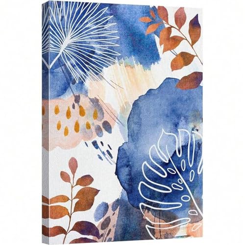 Tableau plante abstraite aquarelle pour illuminer un salon sombre | Toile encadrée 70x100