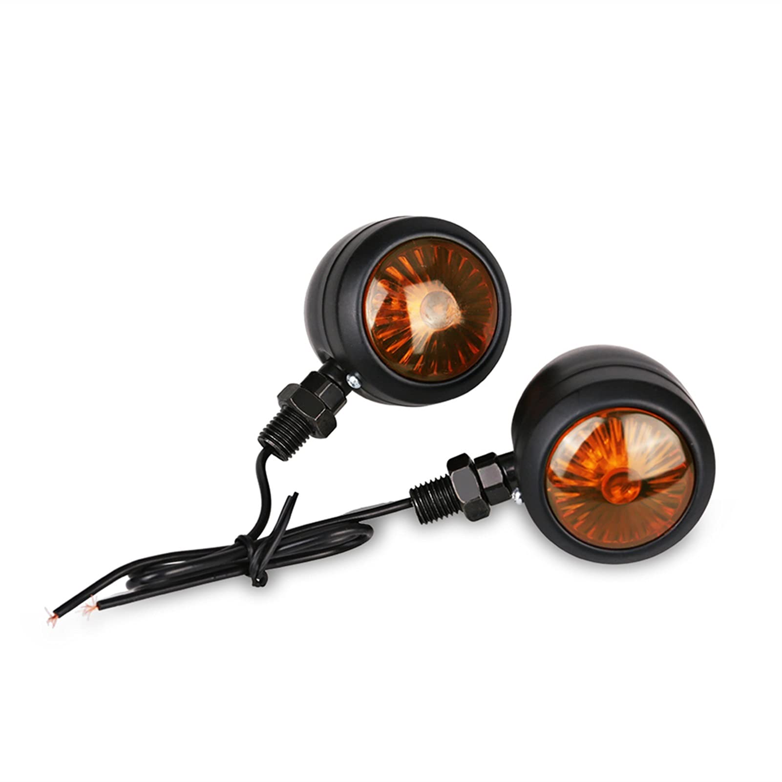 Frecce Moto,Indicatori di Direzione per Moto Indicatore dei segnali di direzione del motociclo Universale 12V Retro Luci del segnale della moto Retro Blinker del metallo 2 PC Black Chrome(4PC Black)